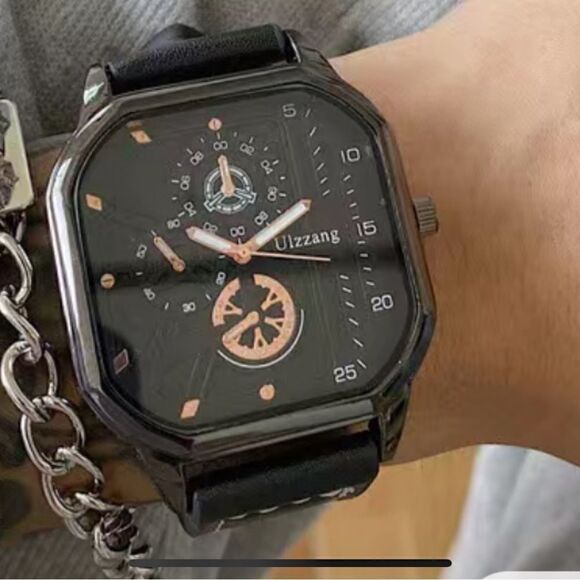 Two piece square, zinc, alloy, quartz, watch with a chain bracelet - Picture 2 of 5